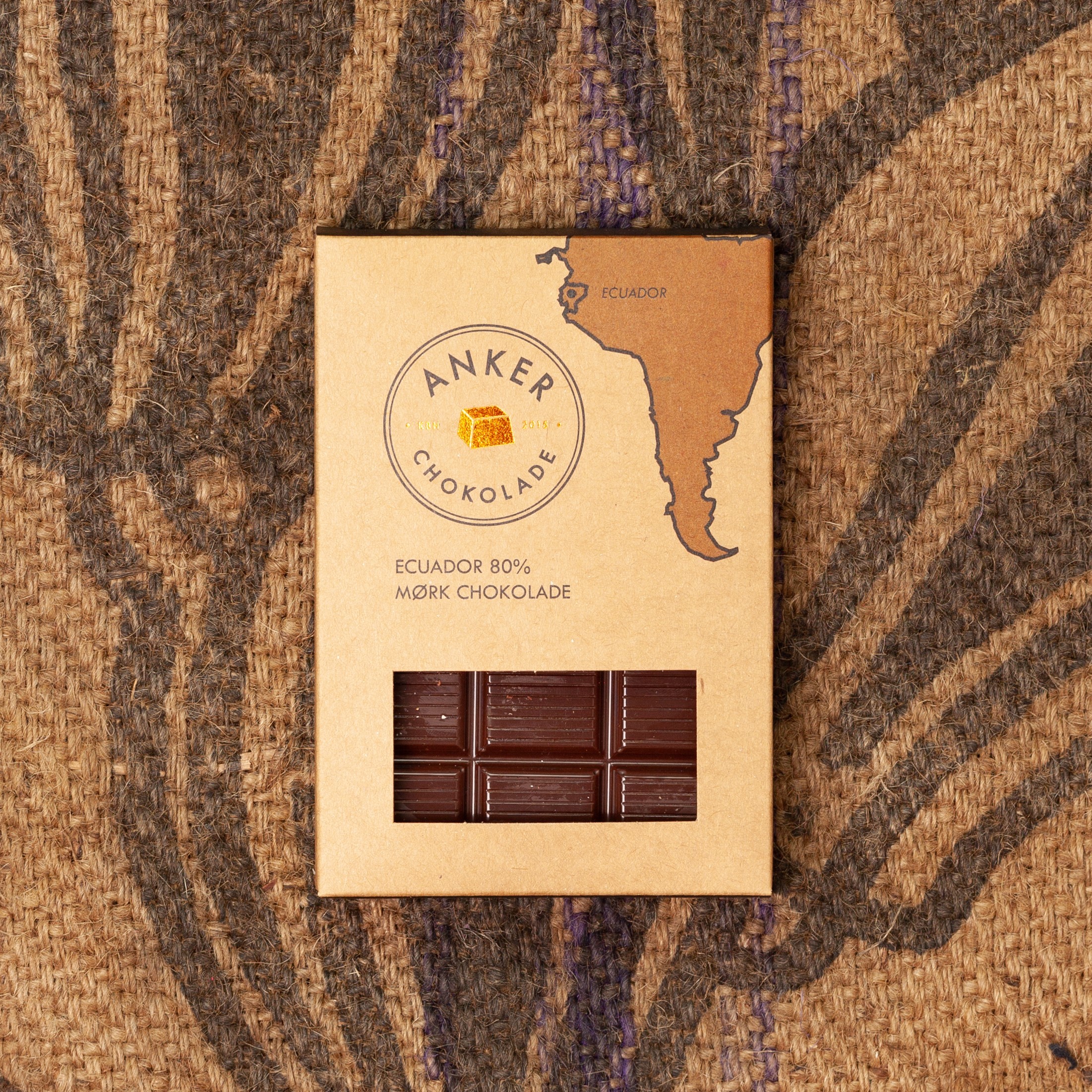 100gr Plade - Ecuador 80% mørk chokolade